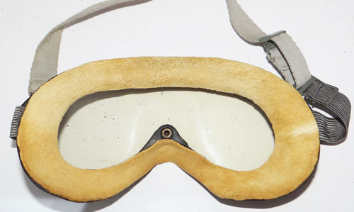 WW II U.S. Army Air Force Type "A-11" Leather Flight Helmet with Goggles