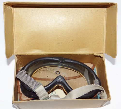 WW II U.S. Army Air Force Type "A-11" Leather Flight Helmet with Goggles