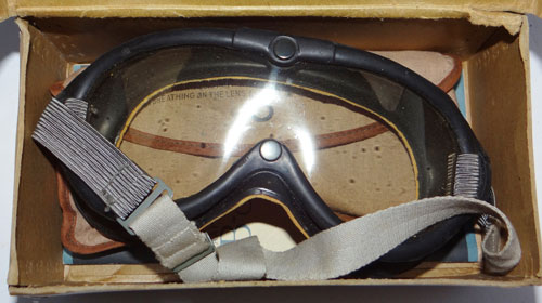 WW II U.S. Army Air Force Type "A-11" Leather Flight Helmet with Goggles