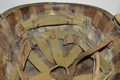WW II U.S. M-1 Helmet with Rank Insignia on Front