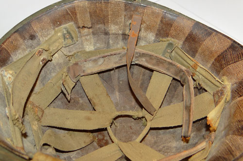 WW II U.S. M-1 Helmet with Rank Insignia on Front