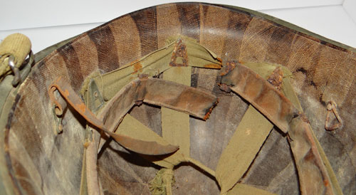 WW II U.S. M-1 Helmet with Rank Insignia on Front