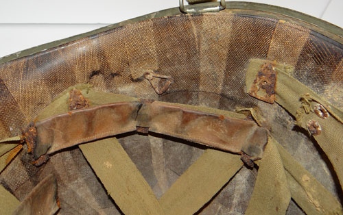 WW II U.S. M-1 Helmet with Rank Insignia on Front