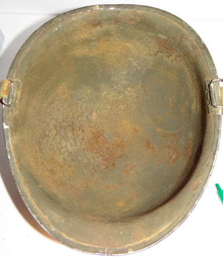 WW II U.S. M-1 Helmet with Rank Insignia on Front