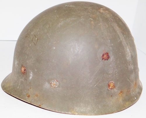 WW II U.S. M-1 Helmet with Rank Insignia on Front