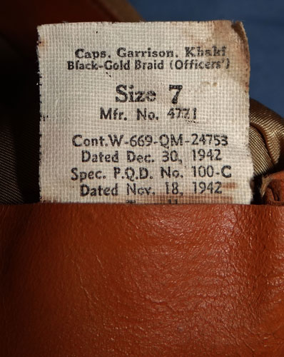 1942 Dated U.S. Army Glider/Airborne Officers Garrison Cap
