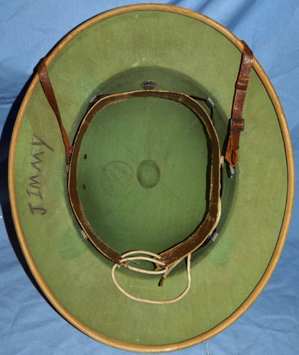 WW II U.S. Marine Tan Fiber Sun Helmet by "Hawley"