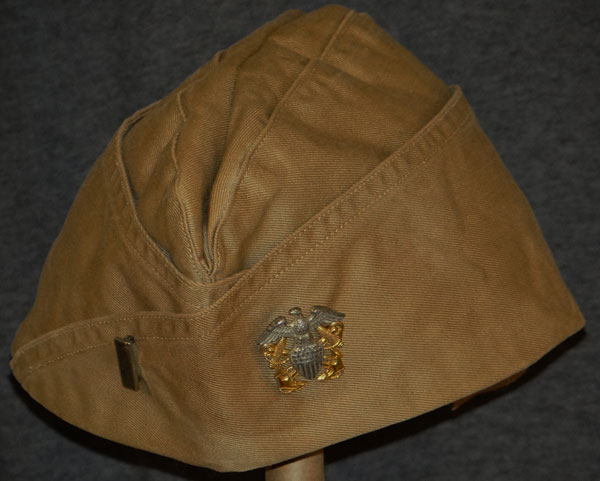 WW II U.S. Navy Tan Officers Garrison Cap