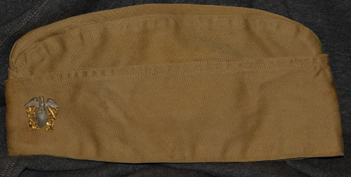 WW II U.S. Navy Tan Officers Garrison Cap