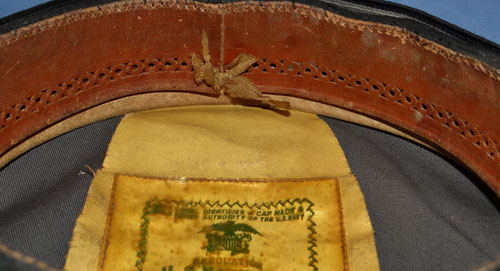 "NAMED" WW II U.S. Navy Officers Visor Hat with Grey Cover