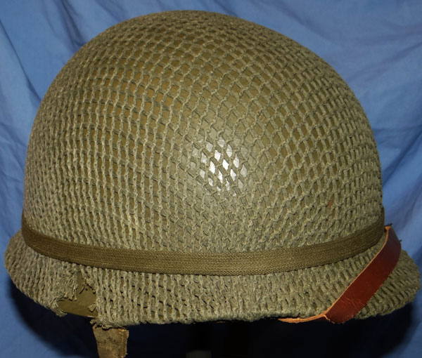 WW II M-1 Fixed Bale Steel Combat Helmet with Type 1 Helmet Net