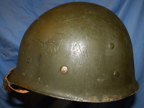 WW II M-1 Fixed Bale Steel Combat Helmet with Type 1 Helmet Net