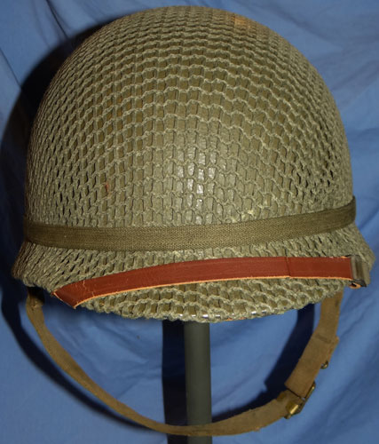 WW II M-1 Fixed Bale Steel Combat Helmet with Type 1 Helmet Net