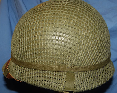 WW II M-1 Fixed Bale Steel Combat Helmet with Type 1 Helmet Net