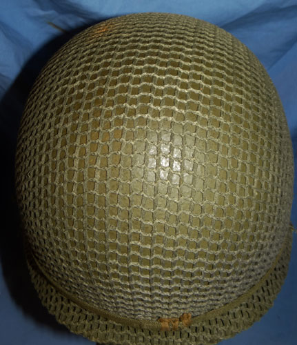 WW II M-1 Fixed Bale Steel Combat Helmet with Type 1 Helmet Net