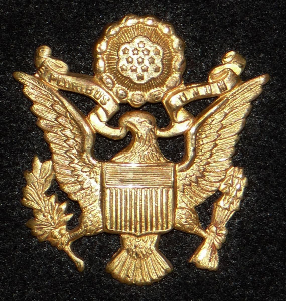 WW II U.S. Army Officer Visor Hat Insignia WW II U.S. Army Officer Visor Hat Insignia