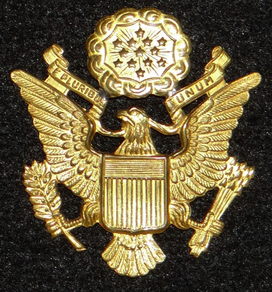 WW II U.S. Army Officer Visor Hat Insignia WW II U.S. Army Officer Visor Hat Insignia