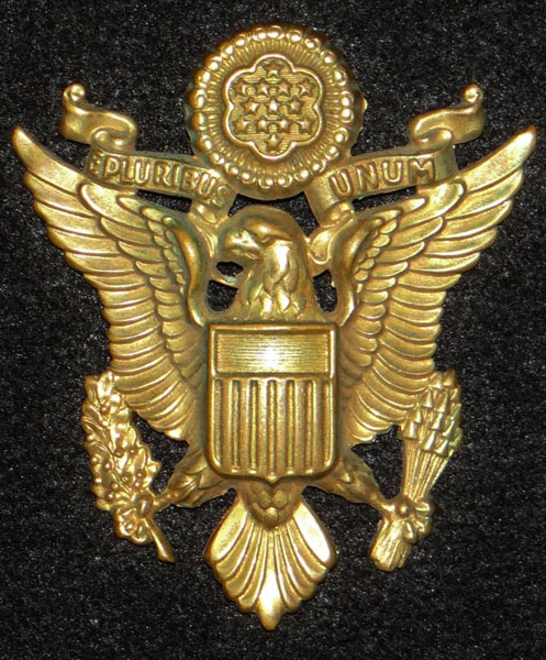Maker Marked U.S. Army Officer Visor Hat Insignia