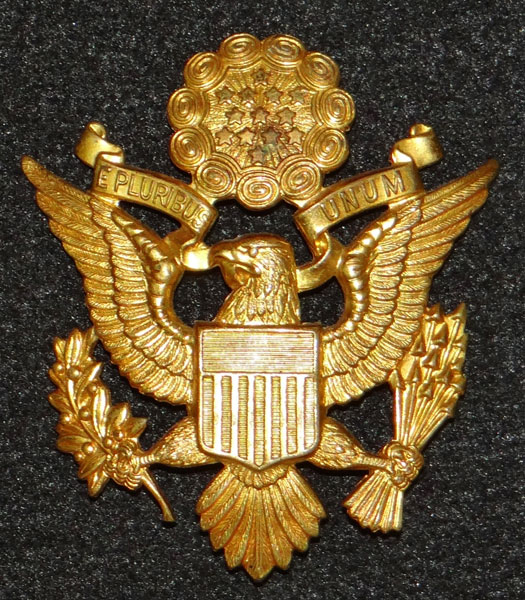 WW II U.S. Army Officer Visor Hat Insignia WW II U.S. Army Officer Visor Hat Insignia