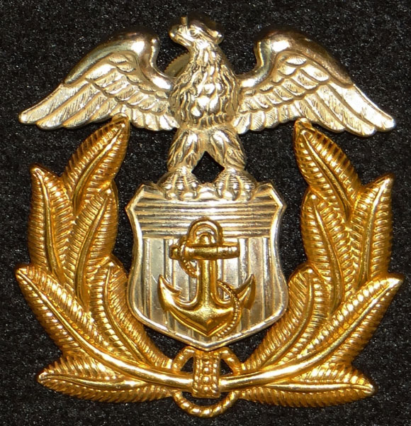 WW II U.S. Maritime Service Officer Visor Hat Insignia