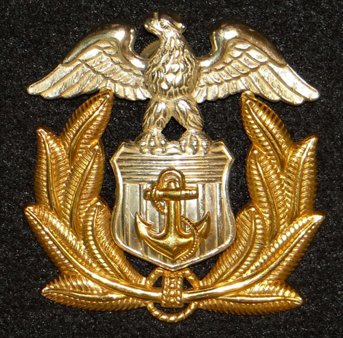 WW II U.S. Maritime Service Officer Visor Hat Insignia