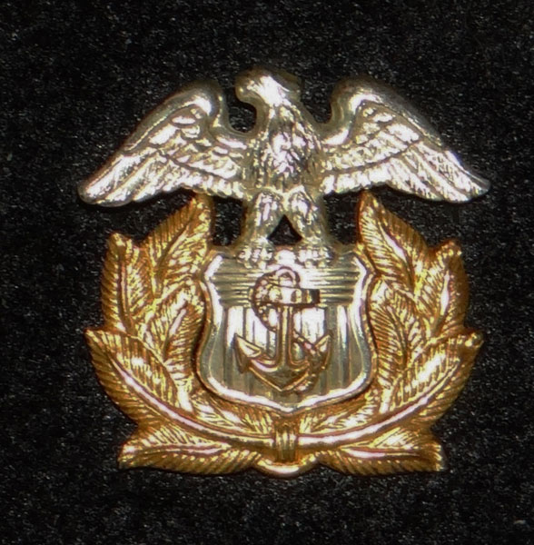 WW II U.S. Maritime Service Officer Garrison Cap Insignia