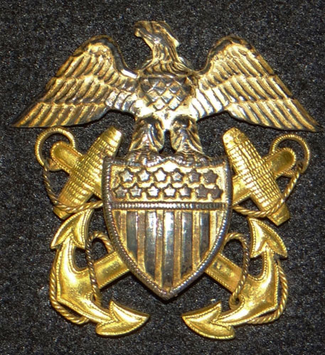 WW II U.S. Navy Officer Visor Hat Insignia