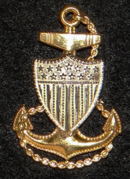 WW II U.S. Coast Guard Chief Petty Officer Visor Hat Insignia WW II U.S. Coast Guard Chief Petty Officer Visor Hat Insignia
