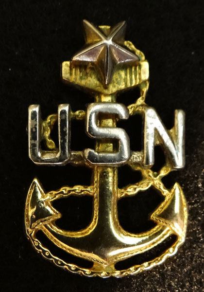 U.S. Navy Senior Chief Petty Officer Garrison Cap Insignia U.S. Navy Senior Chief Petty Officer Garrison Cap Insignia