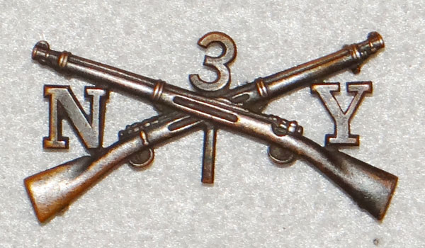 WW I U.S. Army New York National Guard Infantry Officer Collar Insignia WW I U.S. Army New York National Guard Infantry Officer Collar Insignia