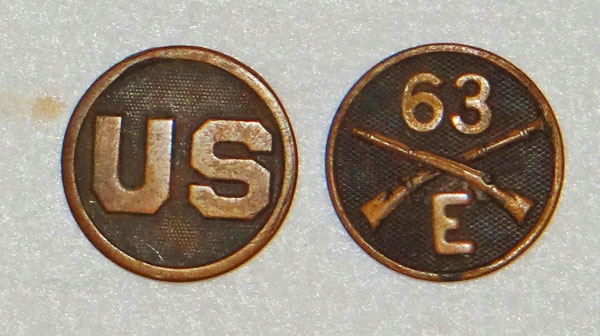 WW I U.S. Army Infantry Enlisted Collar Disk Set WW I U.S. Army Infantry Enlisted Collar Disk Set