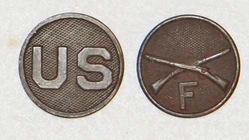 WW I U.S. Army Infantry Enlisted Collar Disk Set