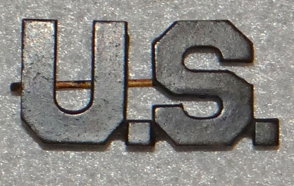 WW I U.S. Army Officer "U.S." Collar Insignia