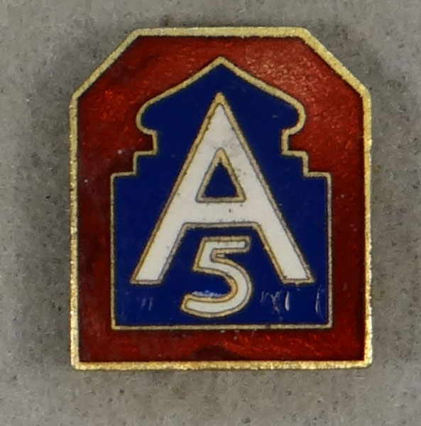 WW II 5th Army Enamel Patch "D.I."