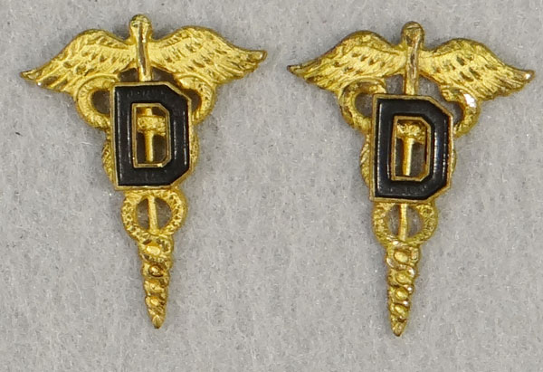 WW II Army Dental Surgeon’s Officer Collar Insignia WW II Army Dental Surgeon’s Officer Collar Insignia