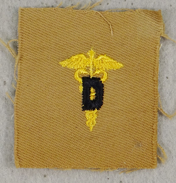 WW II Army Cloth Dental Surgeon’s Officer Collar Insignia