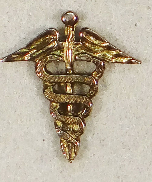 WW II Army Medical Corps STERLING Officer Collar Insignia WW II Army Medical Corps STERLING Officer Collar Insignia