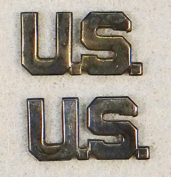 WW II Army Officer Sterling "U.S." Collar Insignia