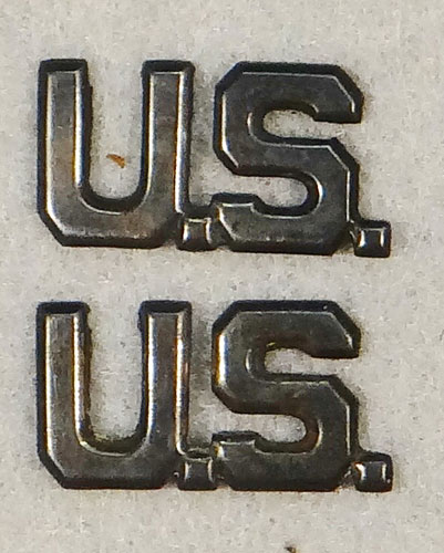 WW II Army Officer Sterling "U.S." Collar Insignia