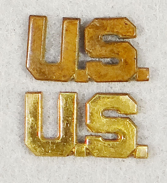 WW II Army Officer "U.S." Collar Insignia WW II Army Officer "U.S." Collar Insignia