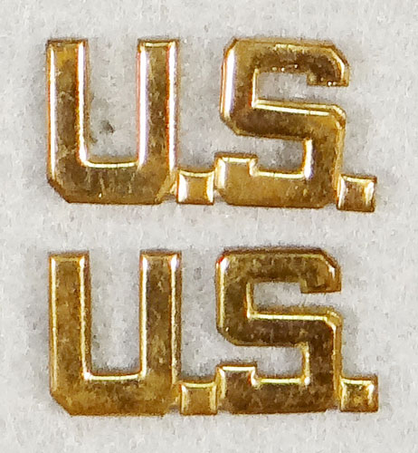WW II Army Officer Screw Back "U.S." Collar Insignia