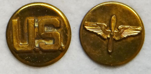 WW II Army Air Force Enlisted Collar Disk Set