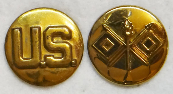 WW II Pattern Army Signal Corps Enlisted Collar Disk Set WW II Pattern Army Signal Corps Enlisted Collar Disk Set