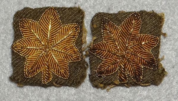 WW II Gold Bullion Wire Army Major Rank Insignia WW II Gold Bullion Wire Army Major Rank Insignia