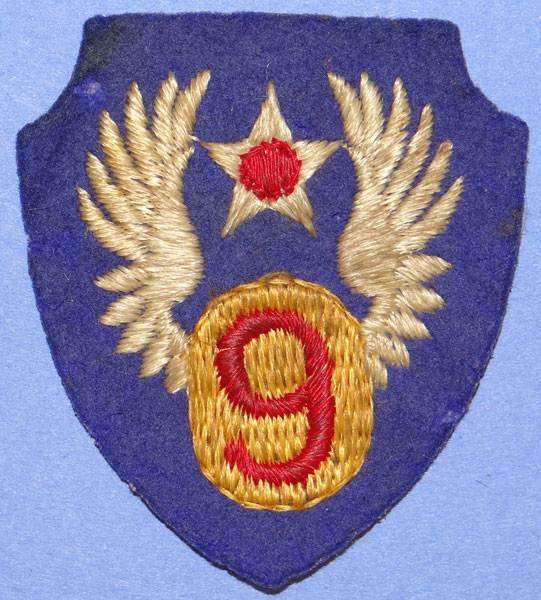 English Made WW II 9th Army Air Force Shoulder Patch