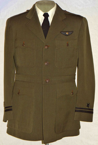 WW II U.S. Navy "LTJG" Green Aviator Coat with Bullion Navigator Wings