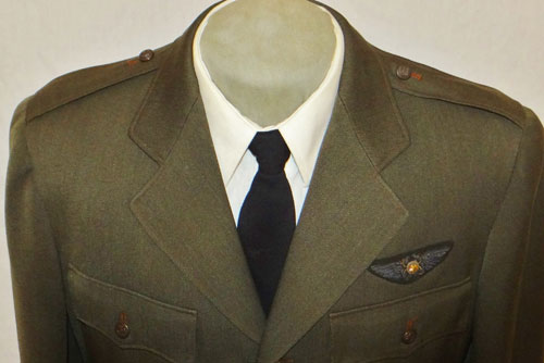 WW II U.S. Navy "LTJG" Green Aviator Coat with Bullion Navigator Wings