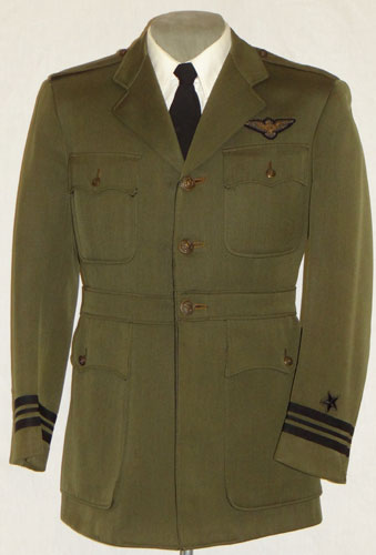 WW II U.S. Navy "LCDR" Green Aviator Coat with Bullion Pilot Wings