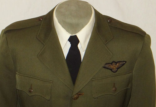 WW II U.S. Navy "LCDR" Green Aviator Coat with Bullion Pilot Wings