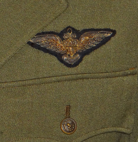 WW II U.S. Navy "LCDR" Green Aviator Coat with Bullion Pilot Wings